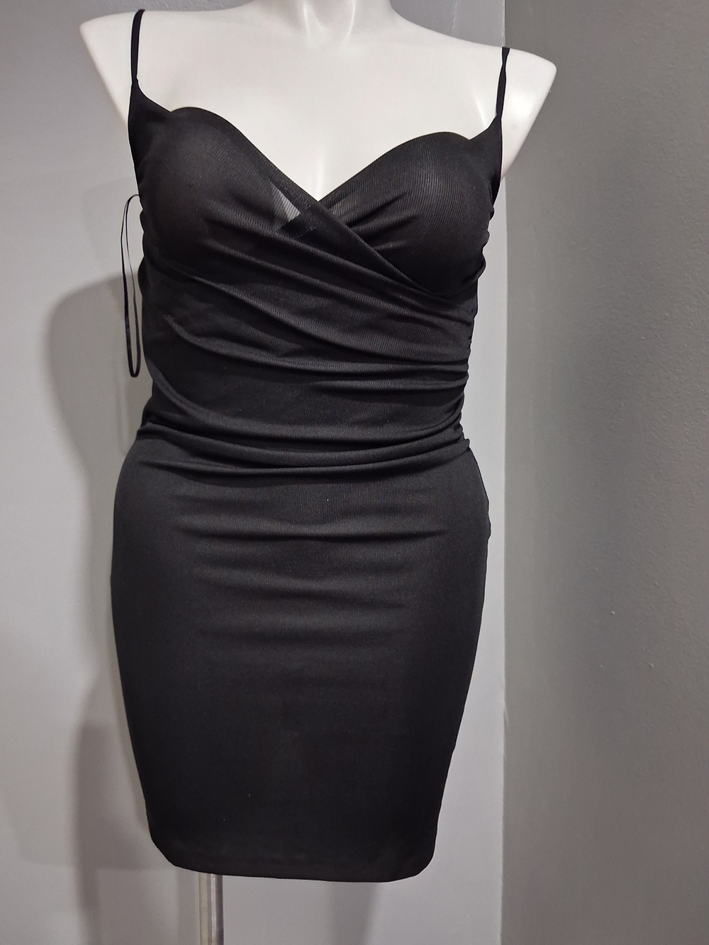 H&M Black Ruched Wrap Mini Dress